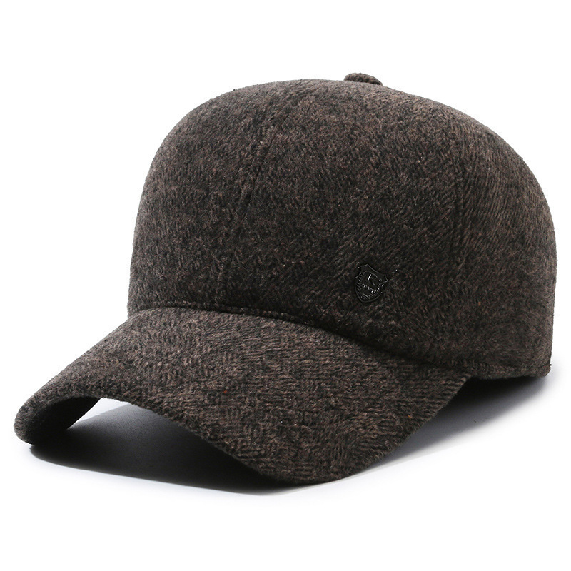 Shield logo peaked cap—brown