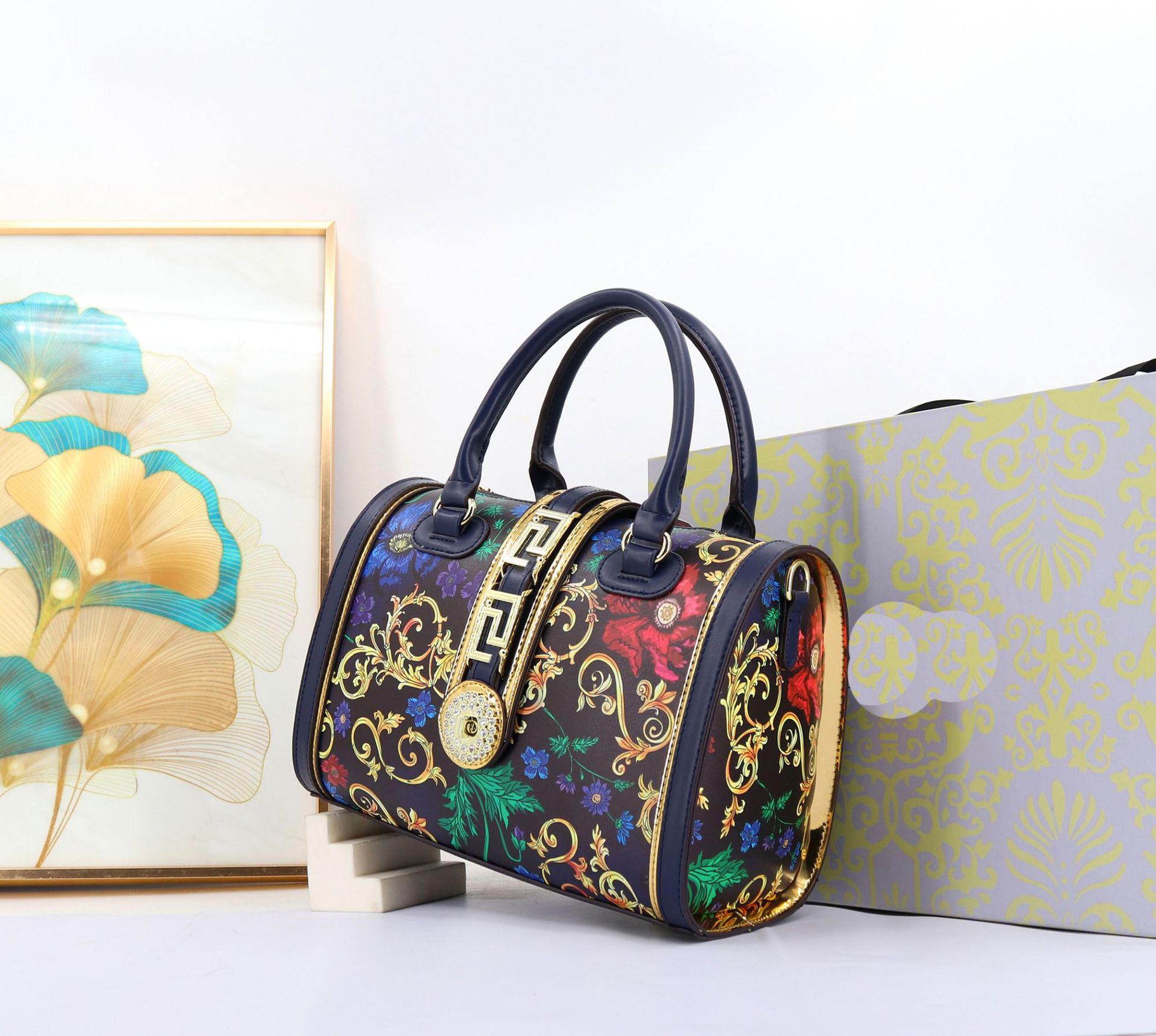 Bolso de Mujer Popular Transfronterizo Estampado, Bolso de Diseñador Texturizado, Bolso Tipo Almohada Laberinto, Bolso de Mano para Mujer