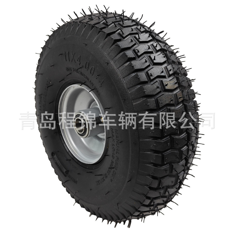 11*4.00-4寸橡胶充气轮工具车轮子农机轮胎割草机轮高层级高承重