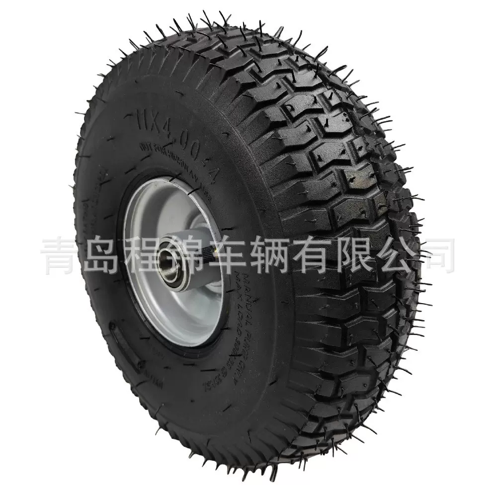 11*4.00-4寸橡胶充气轮工具车轮子农机轮胎割草机轮高层级高承重