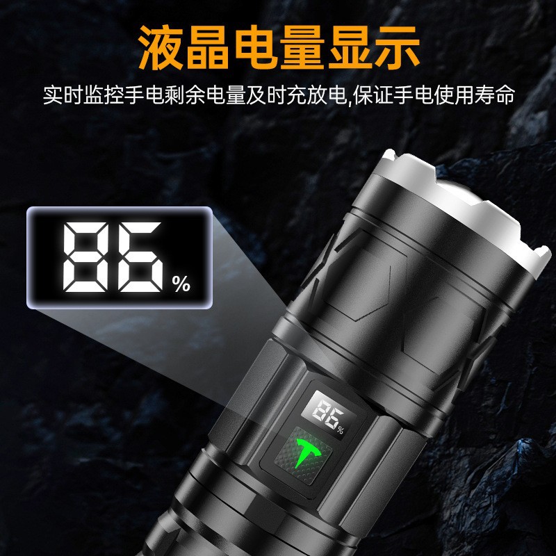 (2개) 아마존 흰색 레이저 총 손전등 야외 USB 충전식 알루미늄 합금 강한 빛 줌 긴 내구성 손전등 도매