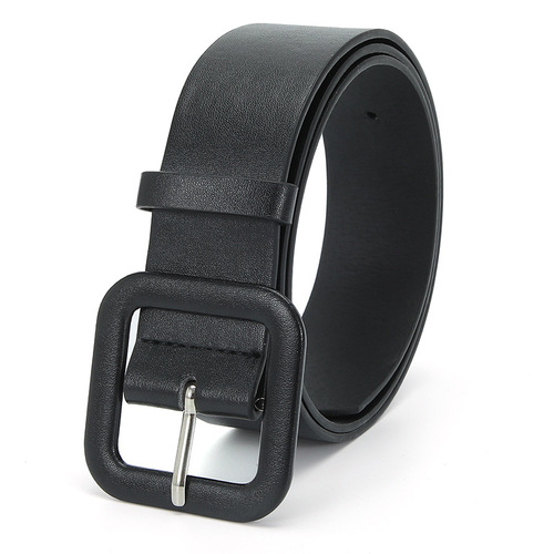 New fashionable Korean style women's belt square buckle candy color chic style simple versatile jeans dress belt