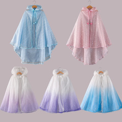 2022 autumn and winter children's mesh hooded cloak new one-button cloak multi-color optional summer sun protection shawl