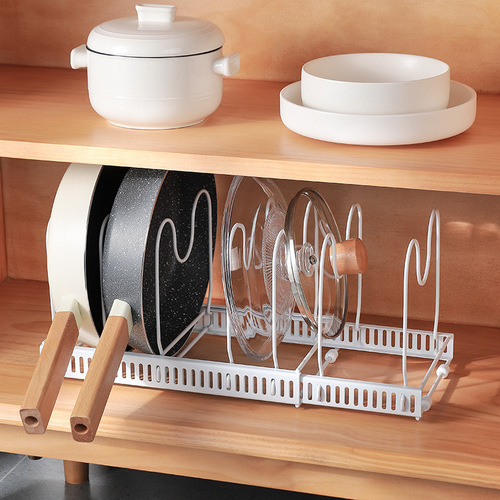 Cross-border retractable pot lid rack for home use, kitchen finishing countertop multi-functional pot storage rack, kitchen storage rack