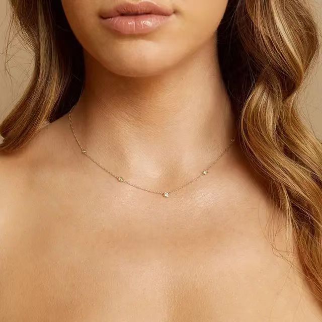 925 Sterling Silver Cable Chain Geometric Necklace display picture 7