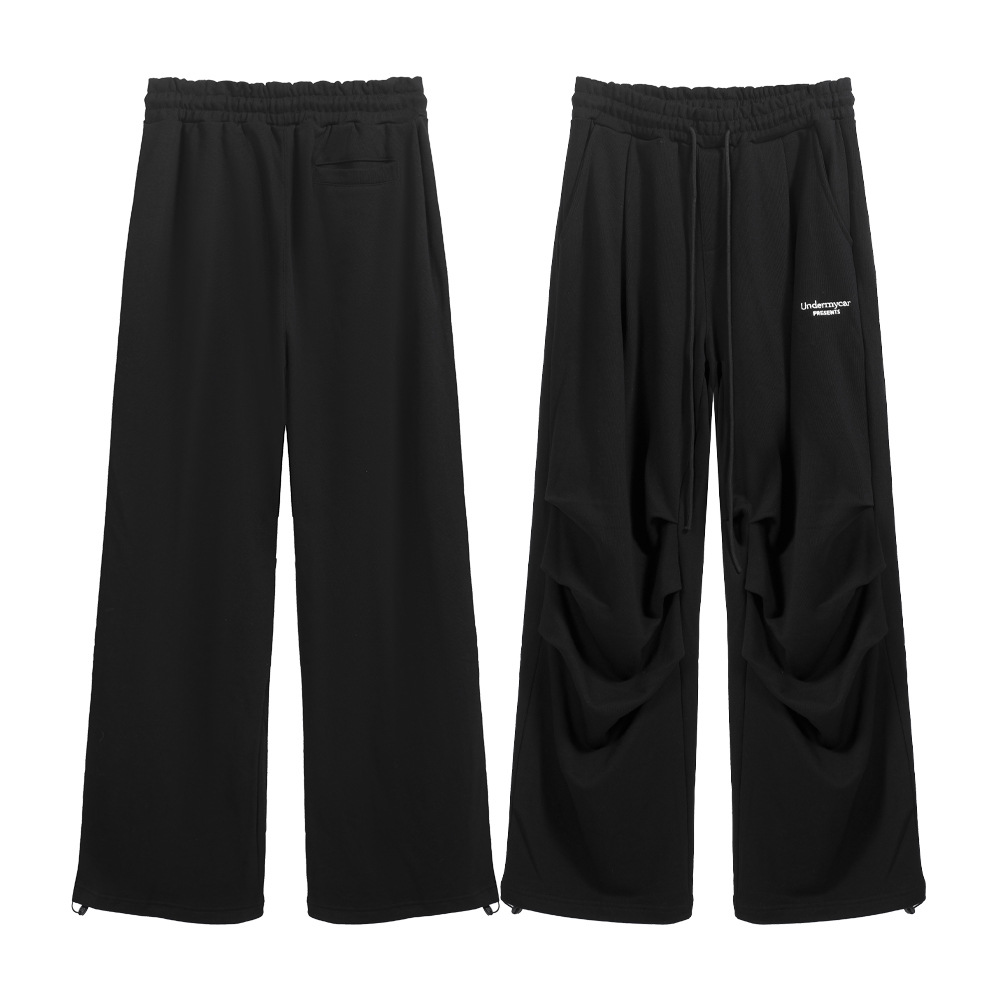 Street hip Undermycar logotipo LOGO letras bordadas pulsadas elásticas pantalones largos relajados pantalones de piernas casuales