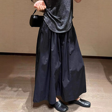 美式复古速干工装休闲裤2025夏季纸片人薄款透气压褶设计感阔腿裤