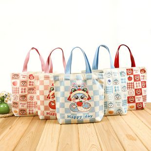 2025 Souvenir Canvas Bag Year of the Snake Year of the Dragon Baby One Month Old Kindergarten Birthday Sam Gift Handbag