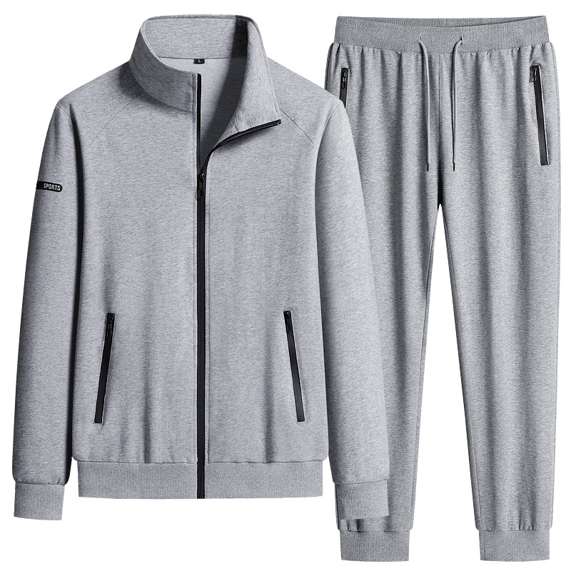 Transfronterizos algodón ropa deportiva casual hombre chaqueta de carrera chaqueta de mediana edad padres dos piezas conjunto de primavera y otoño 2026 image 11