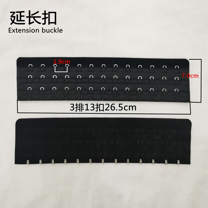 Generous iron 3 rows 13 buckles total length 26.5 rubber corset belly extension buckle latex belt extension buckle
