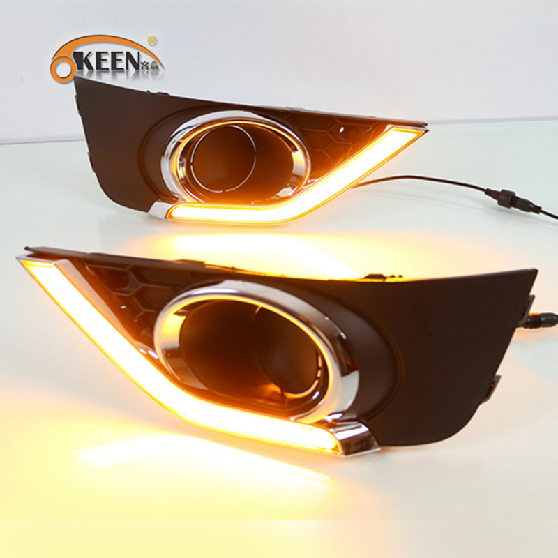 OKEEN for 15-17 Honda BRV day running light modified LED streamer turn signal car special bright fog lamp