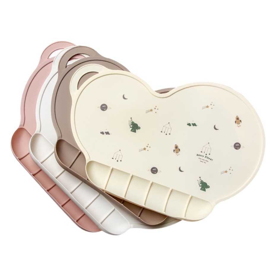 Bebé en la nube de silicona Placemat estudiante impermeable a prueba de aceite almuerzo Mesa Mat montado en la pared ventosa niños aislamiento montaña