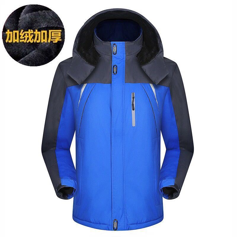 Ropa de asalto al aire libre para hombres con terciopelo grueso invierno abrigo de algodón impermeable a prueba de viento ventilable chaqueta de algodón de montaña de gran tamaño