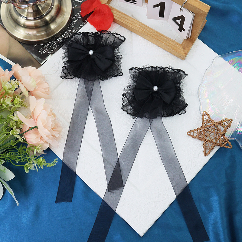 Gothic Oscuro Lolita retro bolsa de arena de encaje brazalete set de baile de máscaras máscaras sexuales