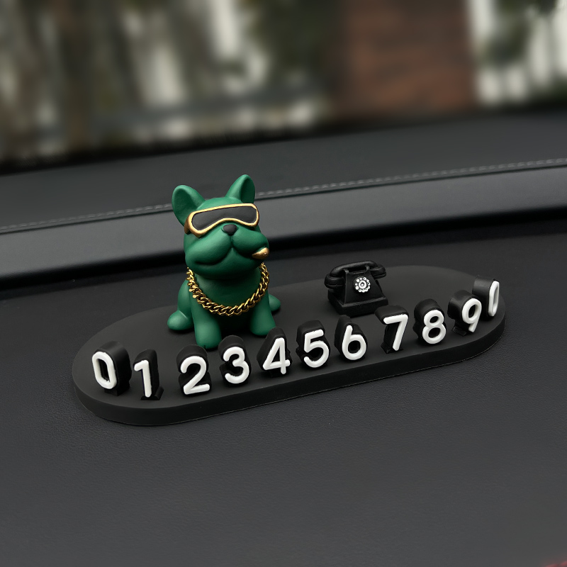 Bulldog Verde + Telefone + Marca Oval Preta