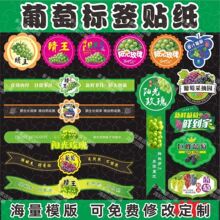 葡萄标签贴纸青提红提黑提不干胶自粘阳光玫瑰巨峰葡萄腰封通用款