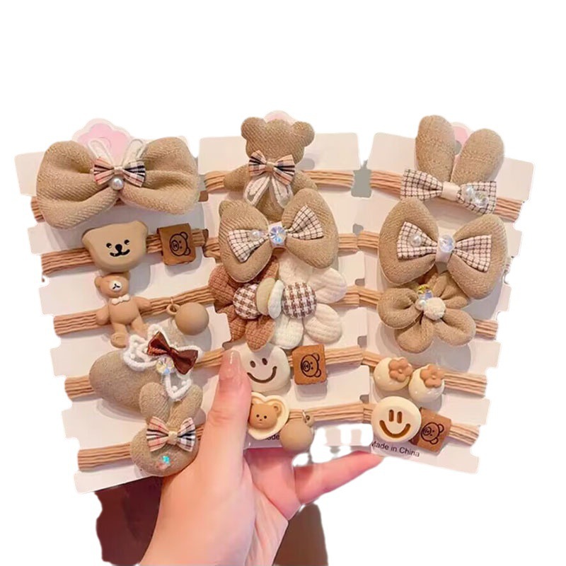 Autumn and Winter Bow Girls' Hair Accessories Rubber Band Hair Band Girls' High Ponytail Headband Children's Hair Rope Rubber Band