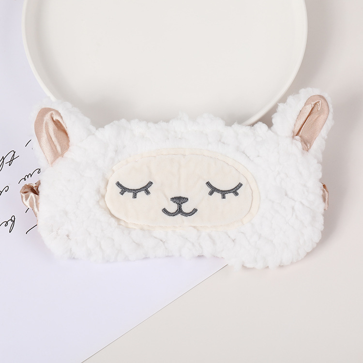 Fábrica al por mayor de felpa máscara de ojo de dibujos animados de santa claus alce sombreado máscara de ojo zorro animal bolsa de hielo transpirable