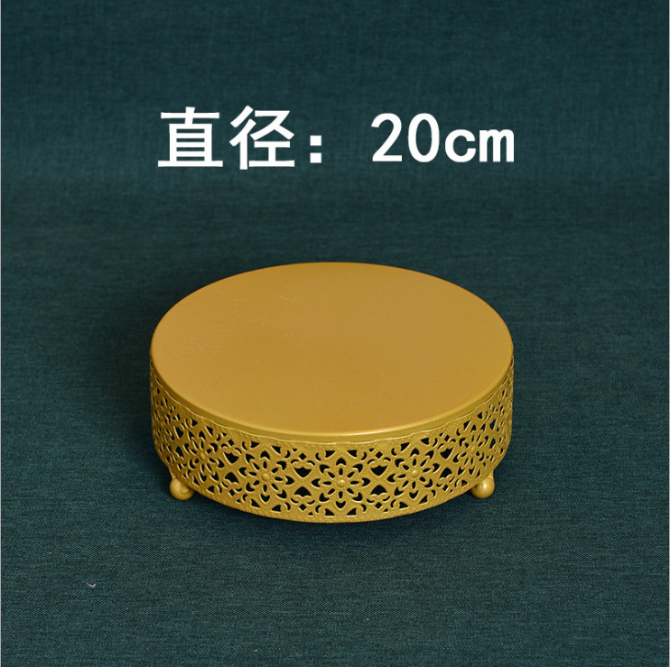 . De estilo europeo de hierro soporte de la torta accesorios de la boda bandeja de la torta de la pierna alta Placa de pastel de mesa de postre decoración de la torta de hierro