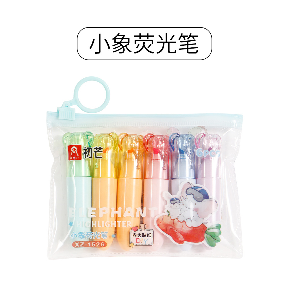 Cat Paw Highlight Pen Set Mini Fluorescent Handbook Pen Set 6 colores pen creativo