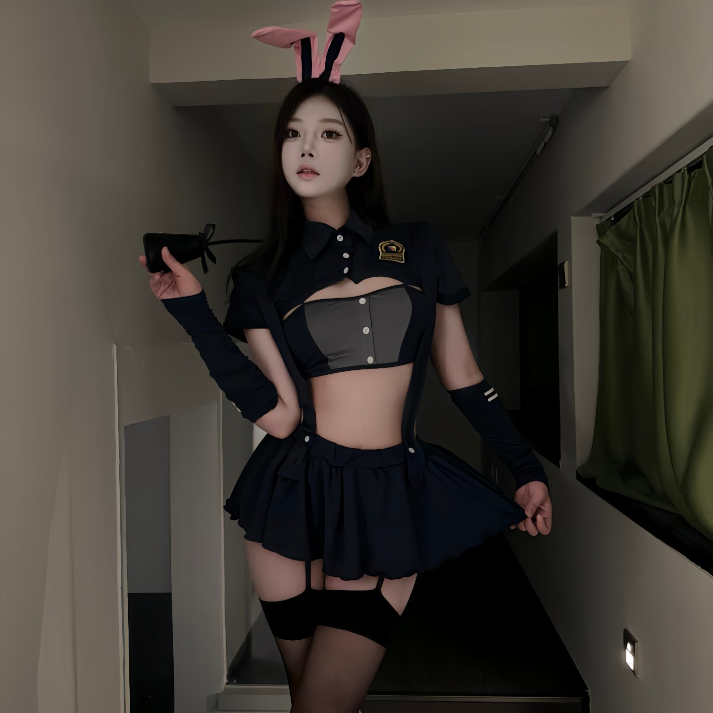 Sexy Lingerie Rabbit Police Officer Cosplay Sexy Bunny Girl Pure Desire Halloween Role Play Adult Uniform