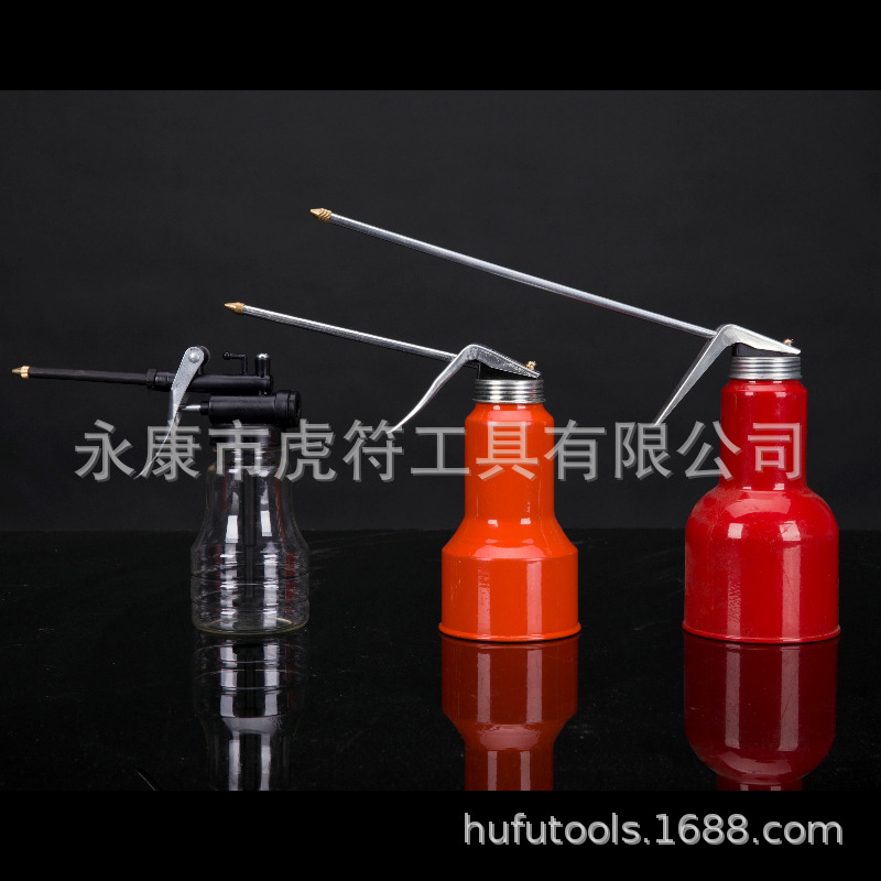 虎立 高压机油壶 压力油壶 尖嘴长嘴机油枪润滑注油壶金属不漏油
