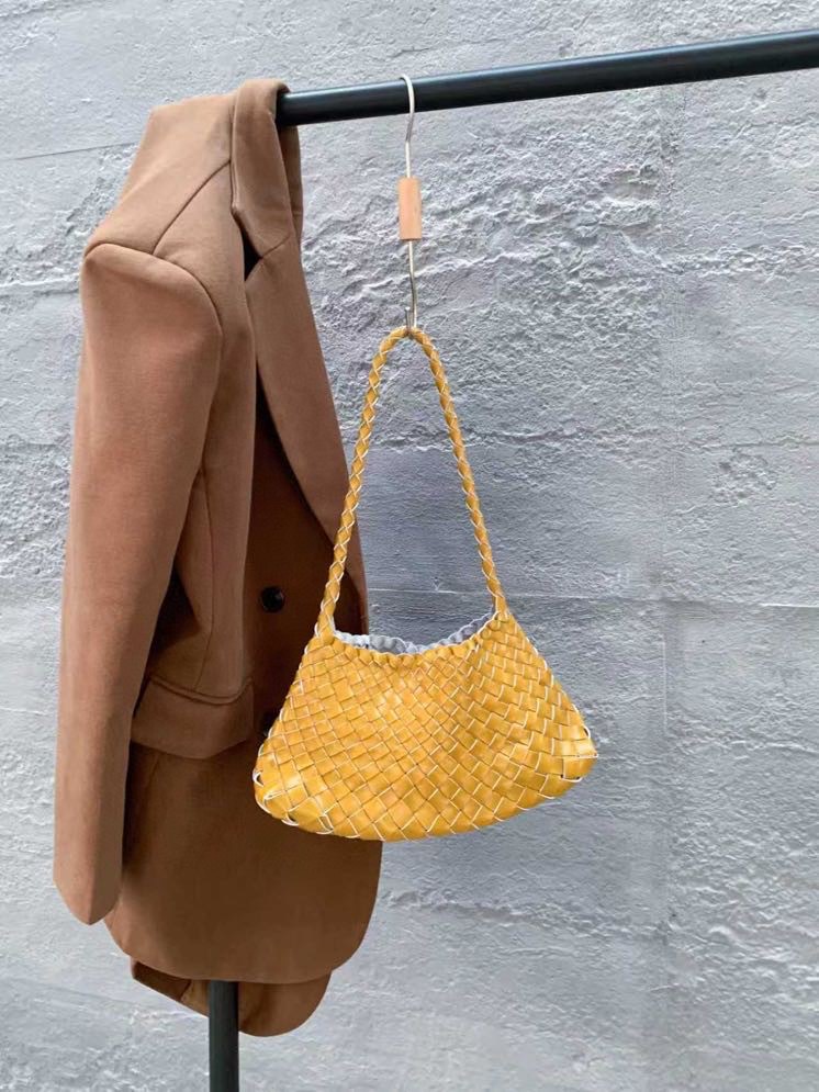 Dragon Diffusion Women's Woven Leather Bag Retro Shoulder Handbag Underarm Bag Baguette Bag - Thumbnail 8