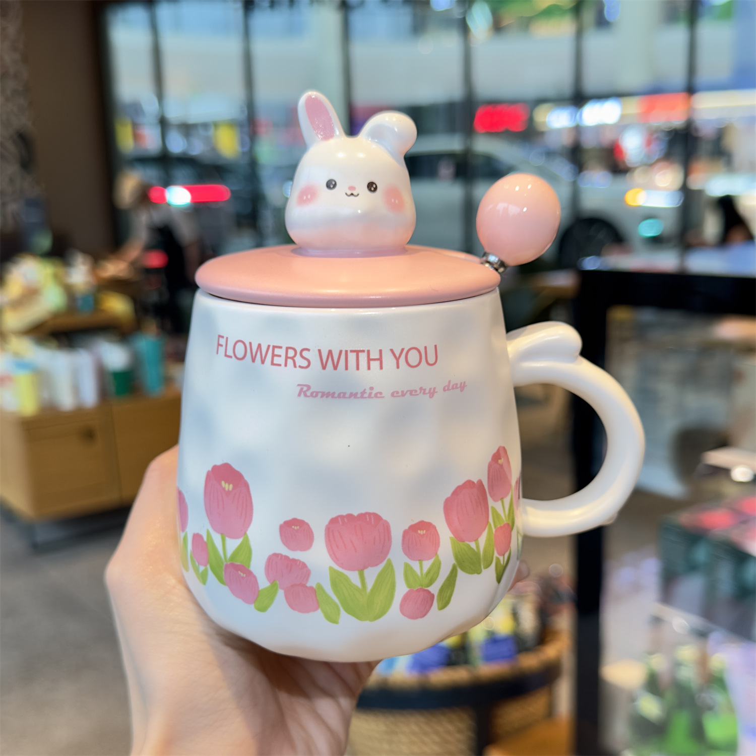 Ceramic creative trend cute tea cup for home use, Birthday gift
