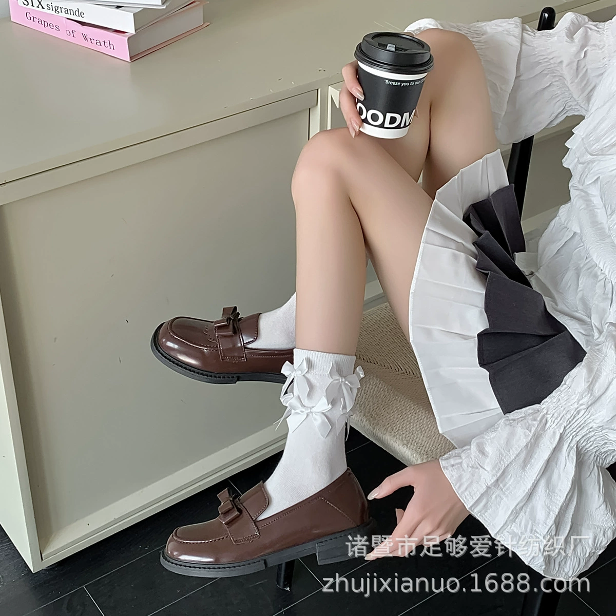 Цветные гольфы с бантами для принцессы, миди-длина, стильLolita