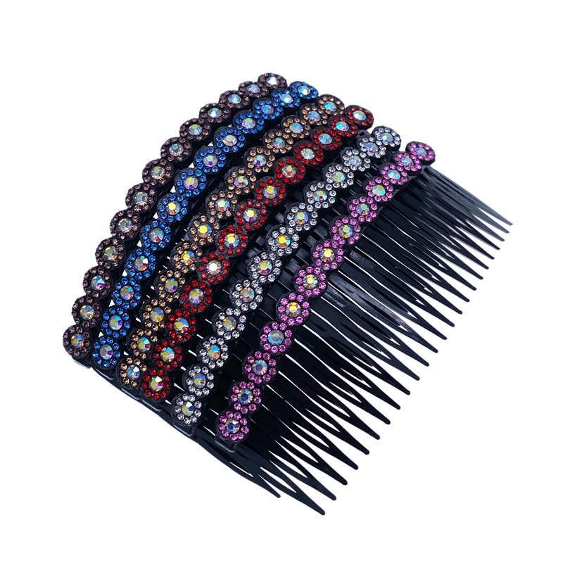 Mujeres grandes diamantes negros una variedad de peines de cabello ciruela corbata pein enchufe de cabello supermercado 2 yuan tienda de joyas para el cabello