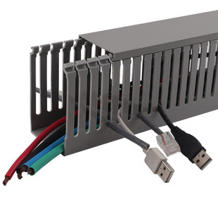 J8 Plastic Wire Duct Pvc Line Duct Pvc Network Cable Distribution Cabinet Fine Tooth Duct Surface Mounted Fine Tooth Gray Resistor G3