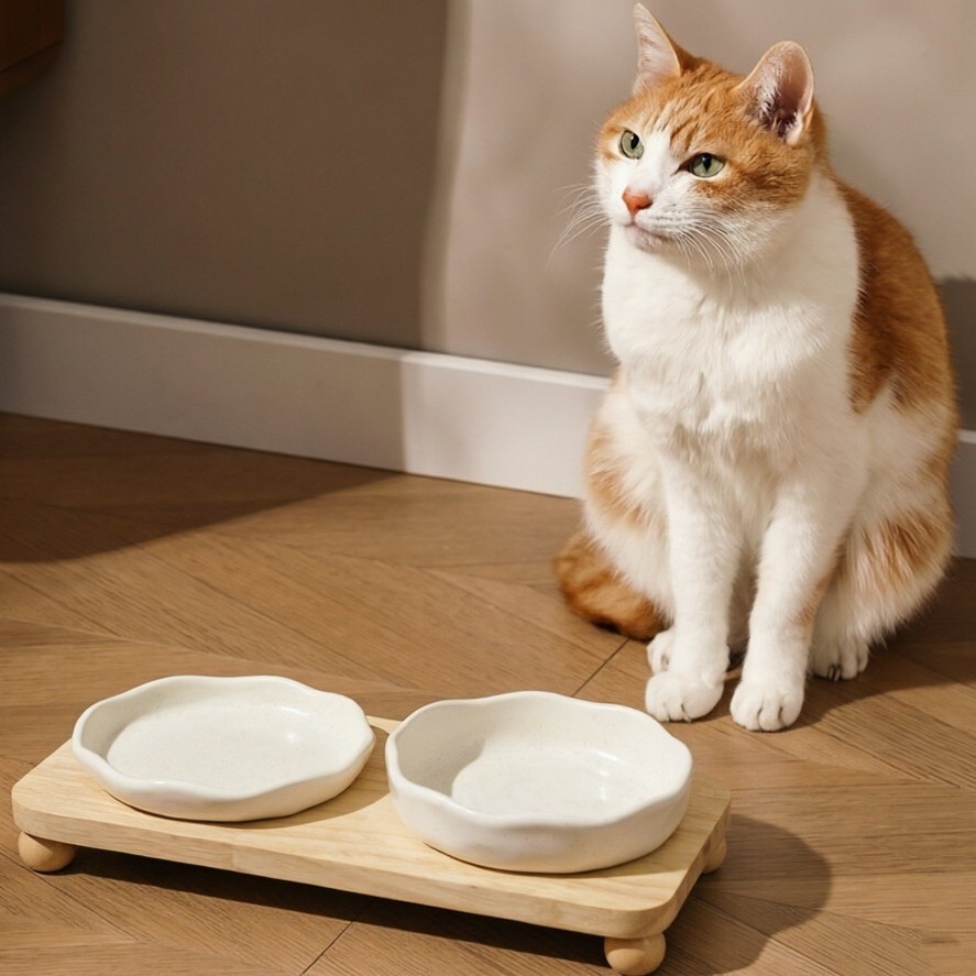 Tacos de cerámica para mascotas Tacos de gato nórdicos Tacos de comida para gatos de cerámica de pies altos Tacos de comida para gatos Bocadillos Plato enlatado anti-espondilosis cervical anti-voltar Tacos de comida para gatos image 1