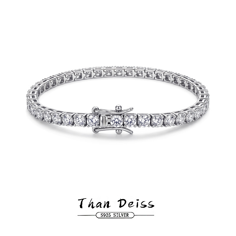 S925 Sterling Silver 2.5M3M4M5M Moissanite D Color Tennis Bracelet for Men and Women Classic Zircon Bracelet Cross-Border Hot Sale S925 Sterling Silver 2.5M3M4M5M Moissanite D Color Tennis Bracelet for Men and Women Classic Zircon Bracelet Cross-Border Hot Sale
