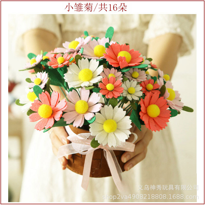 1 ramo adulto regalo Clavel ramo Corte libre no tejido hecho a mano DIY material creativo paquete