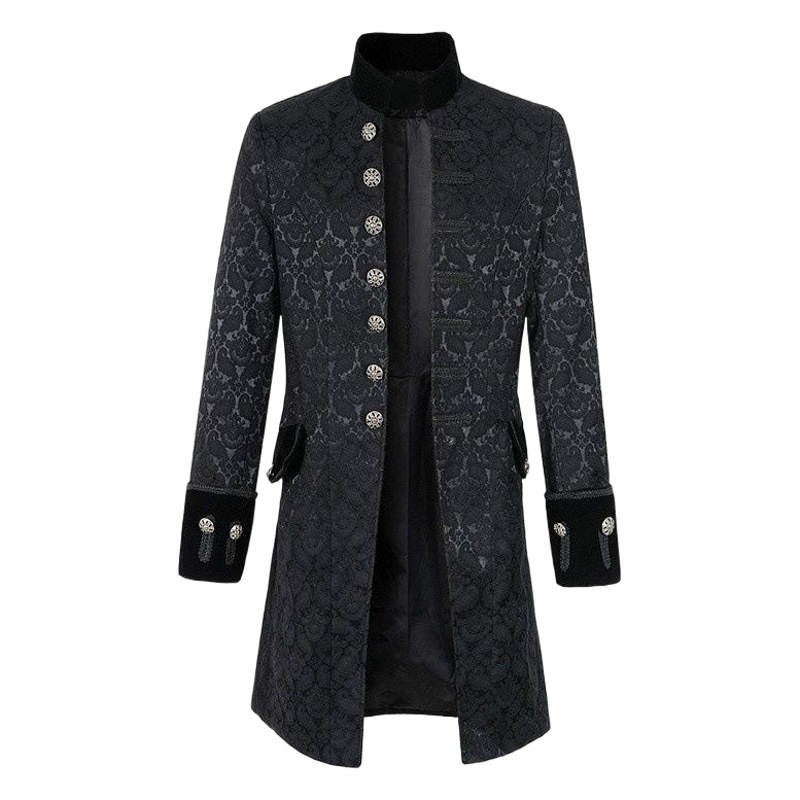 Comercio exterior Venta caliente de los hombres europeos y americanos abrigo ropa medieval color sólido moda Steampunk retro uniforme