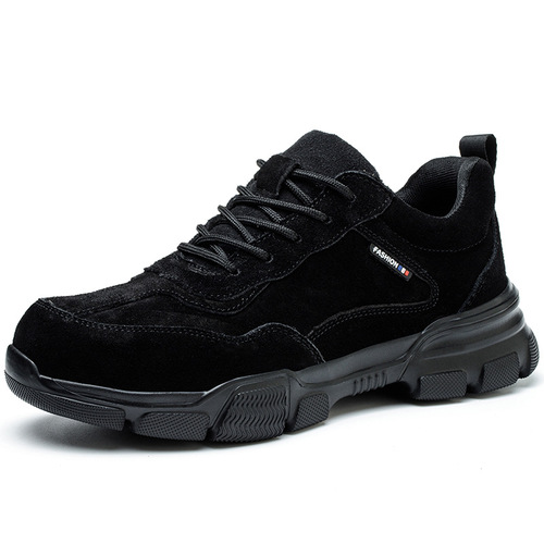 Safety shoes for men with steel toe cap, anti-puncture and anti-impact, lightweight and breathable, casual ultra-light work shoes, all-season version