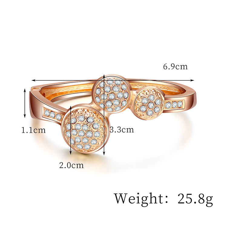 Wholesale Circle Ring Diamond Opening Simple Bracelet Europe And The United States Alloy Jewelry display picture 1