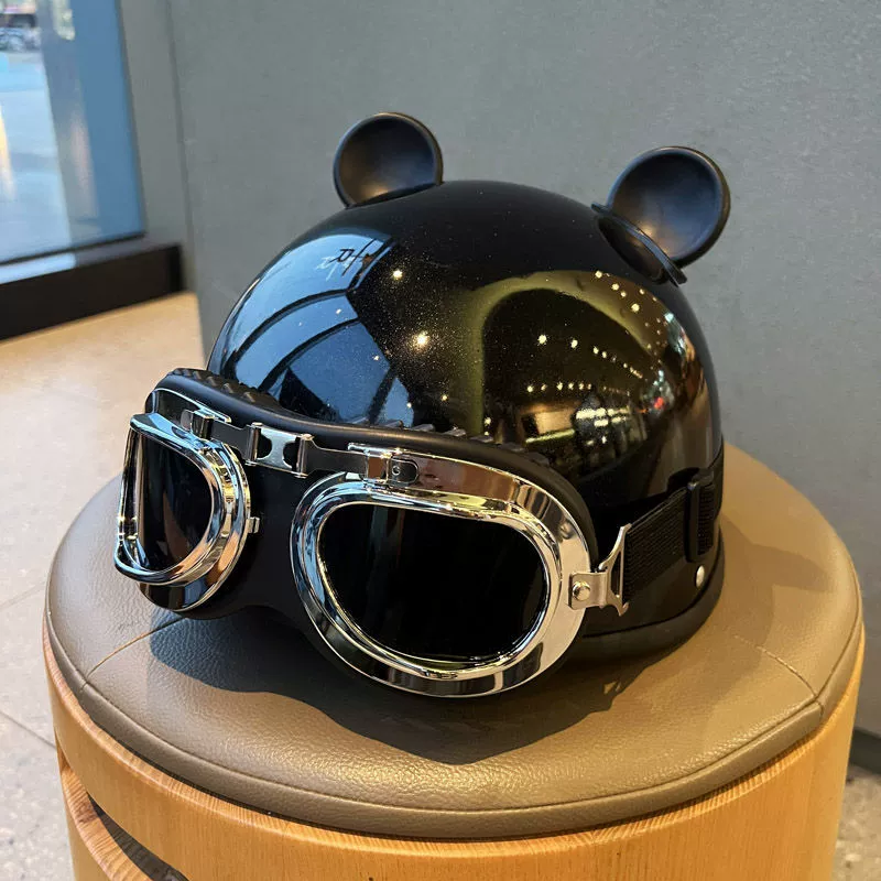 Красивый и модный полушлем Harley в стиле ретро с большими очками, легкий летний шлем для электрического велосипеда, унисекс