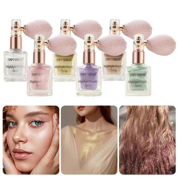 Sam Sugar Facial Contouring Fine Glitter Brightening Highlighter Powder Long-Lasting Anti-Sweat Stage Makeup Flash Body Spray