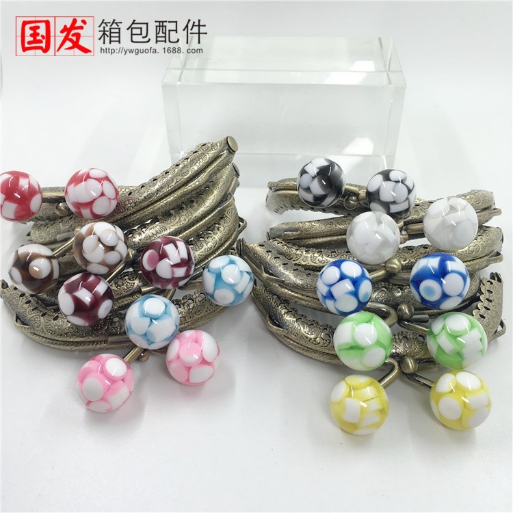 8.5CM arco en relieve de encaje de jalea caramelo cabeza de oro bronce   0351 - GT