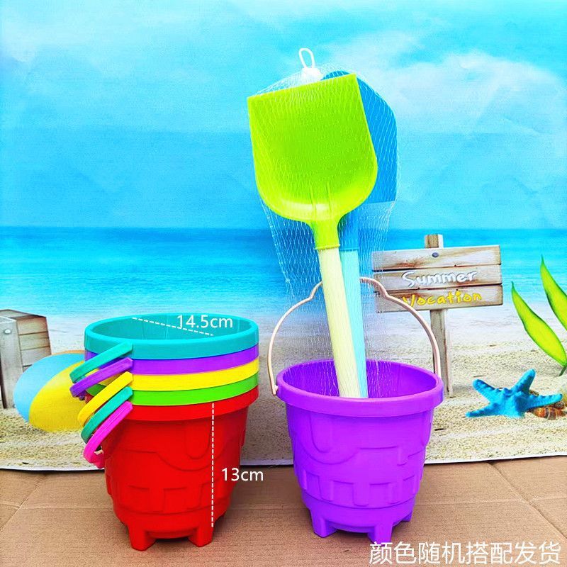 Juguetes de playa para niños al por mayor pala y set de barril castillo caricatura barril costera herramientas de excavación de arena parques puestos