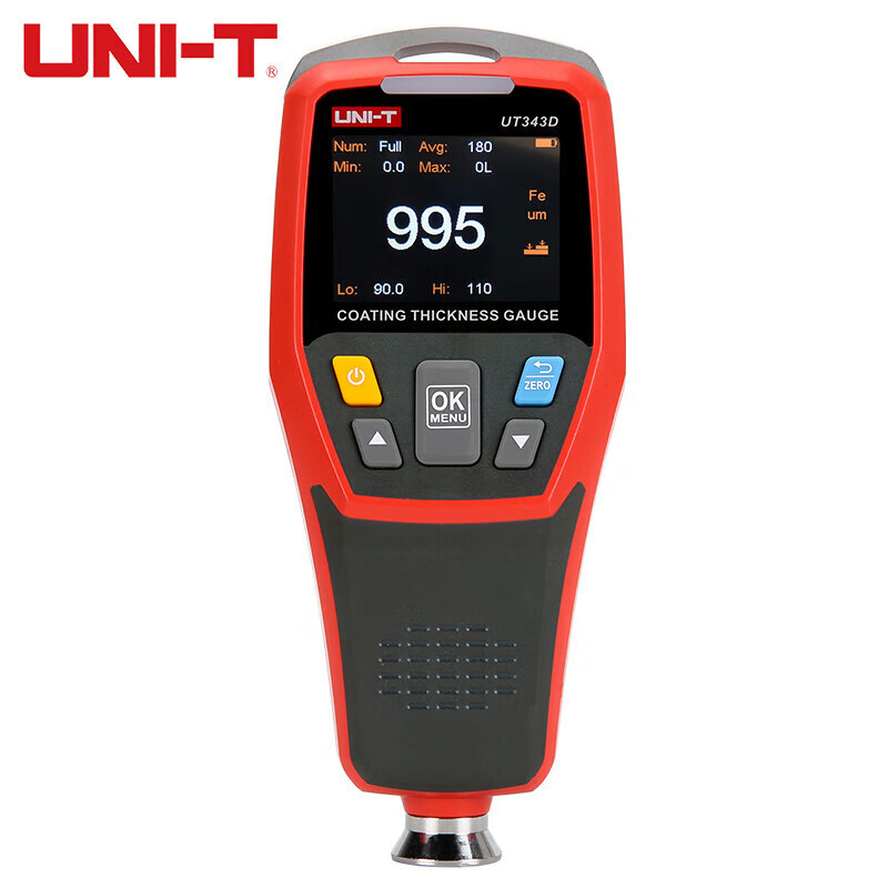 UNI-T优利德UT343D 涂层测厚仪高精度漆膜仪汽车漆面厚度测量仪