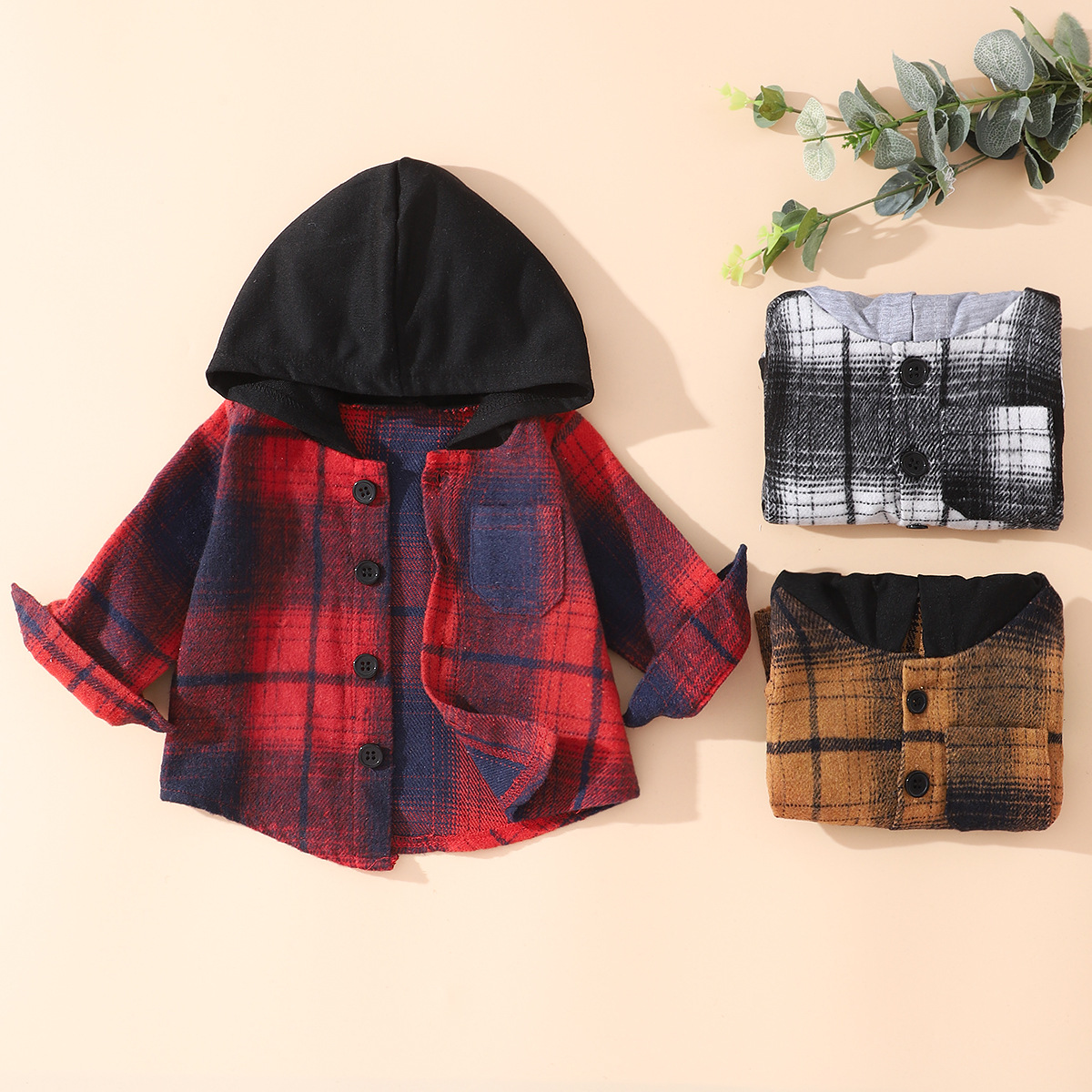 Fashion Plaid Polyester Boys Outerwear display picture 2