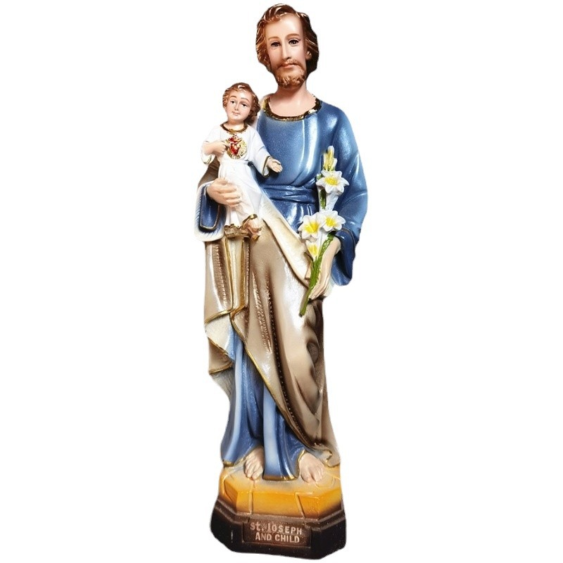 50cm transfronterizo Joseph abraza a un niño mirando la estatuilla de la iglesia de la casa decoración de la estatuilla de la sala de estar