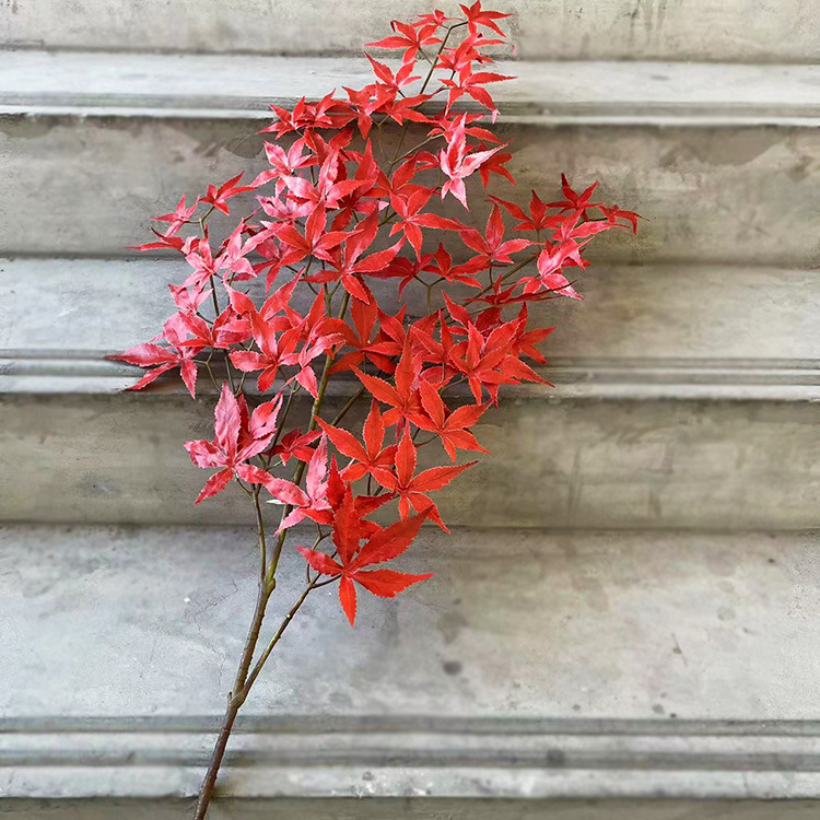 仿真枫叶五角枫鸡爪槭树叶田园优质假叶子大树秋冬季单只/束园林