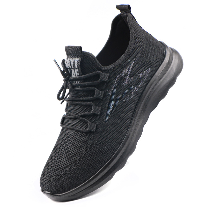 Garnier Sports and Leisure Men's Shoes, Fly-Knit Breathable Spring & Fall New Style Old Beijing Cloth Shoes, Men's Shoes, Comfortable for Middle-Aged and Elderly People