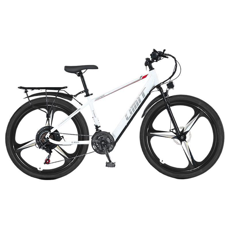24/26 inch Electric, Diàndòngchē Auto Parts and Accessories - 26-inch-pearl-white-three-blade-wheel-21-speed-disc-brake-36v5ah