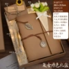 Retro gift box, postcard, coloured pencils, bouquet