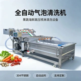 定制水果蔬菜喷淋式清洗机青椒土豆大型洗菜机苹果毛桃气泡清洗机