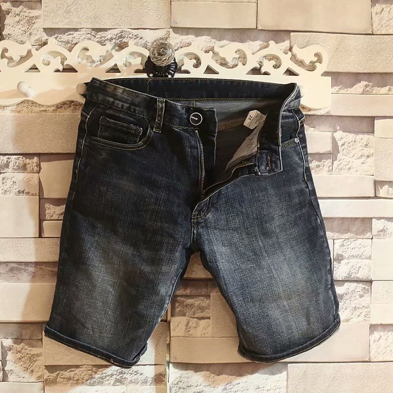 2022 Summer Men's Denim Shorts Korean Style Straight ins Retro 5 Pants Korean Style Trendy Pants for Men Wholesale